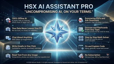 HSX AI Assistant Pro for Windows by Hasnain Studio X