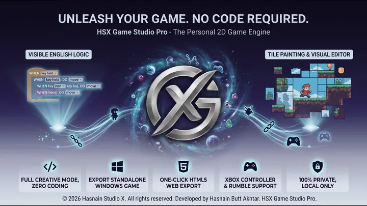 HSX Game Studio Pro for Windows by Hasnain Studio X