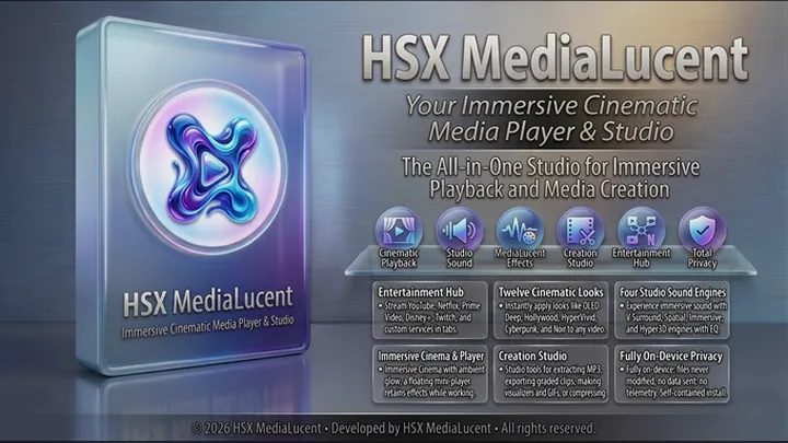 HSX MediaLucent for Windows by Hasnain Studio X