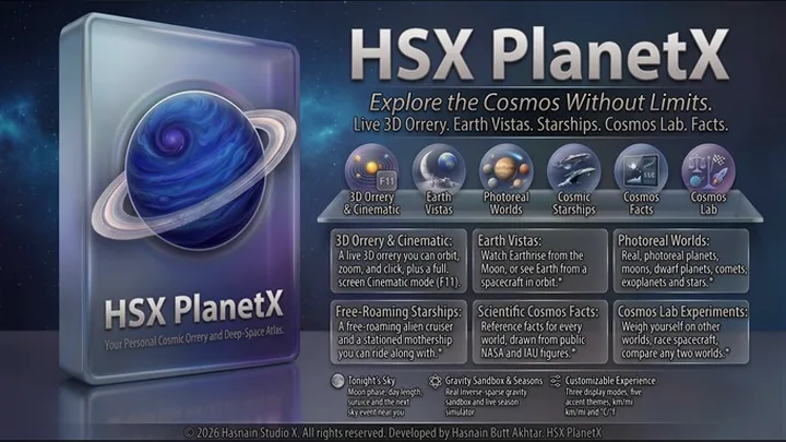 HSX PlanetX for Windows by Hasnain Studio X
