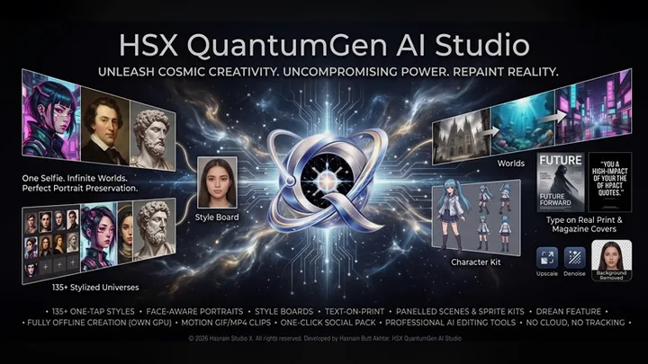 HSX QuantumGen AI Studio for Windows by Hasnain Studio X