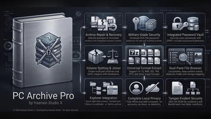 PC Archive Pro for Windows by Hasnain Studio X