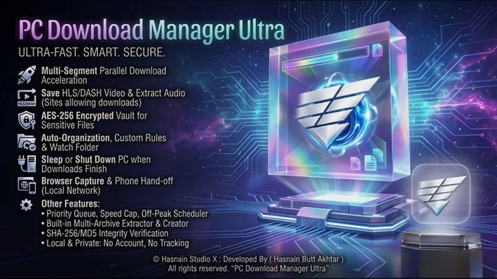 PC Download Manager Ultra for Windows by Hasnain Studio X