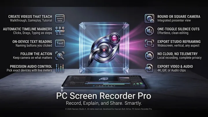 PC Screen Recorder Pro for Windows by Hasnain Studio X