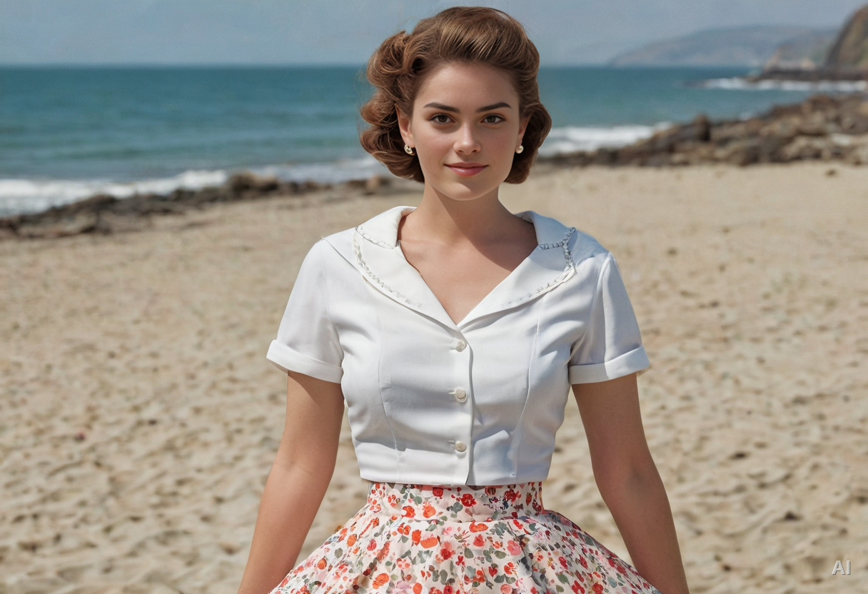 Coast Road 1955 - Vintage Colour Photography Look, generated with HSX ArtGen Studio