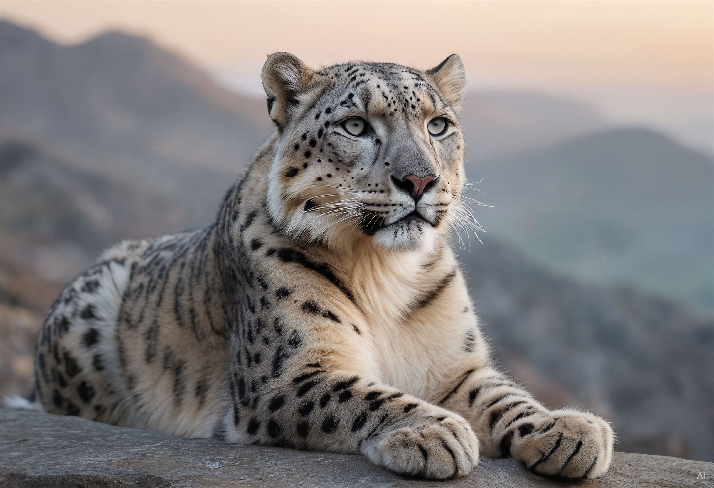 Snow Leopard At Dawn - Photorealistic Wildlife Study, generated with HSX ArtGen Studio