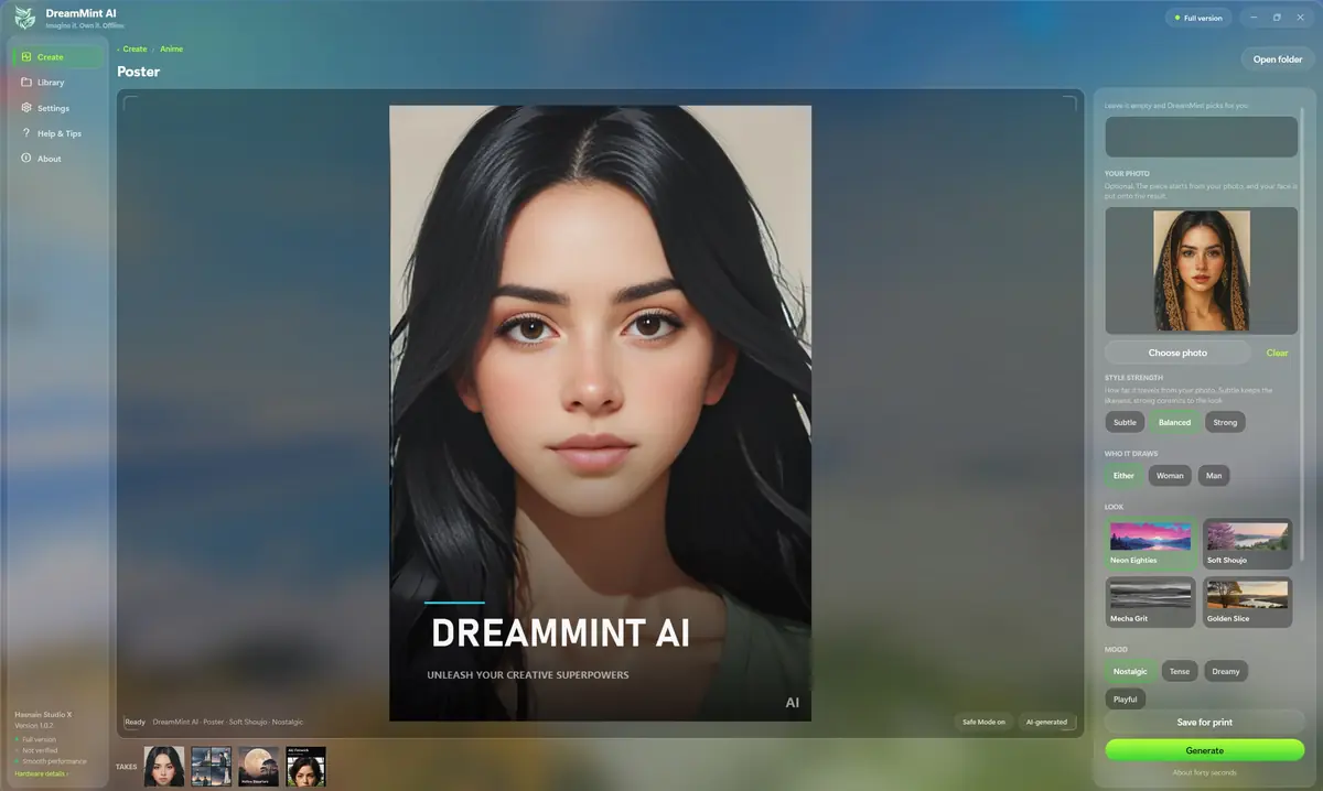DreamMint AI running on Windows, screen 4 of 4