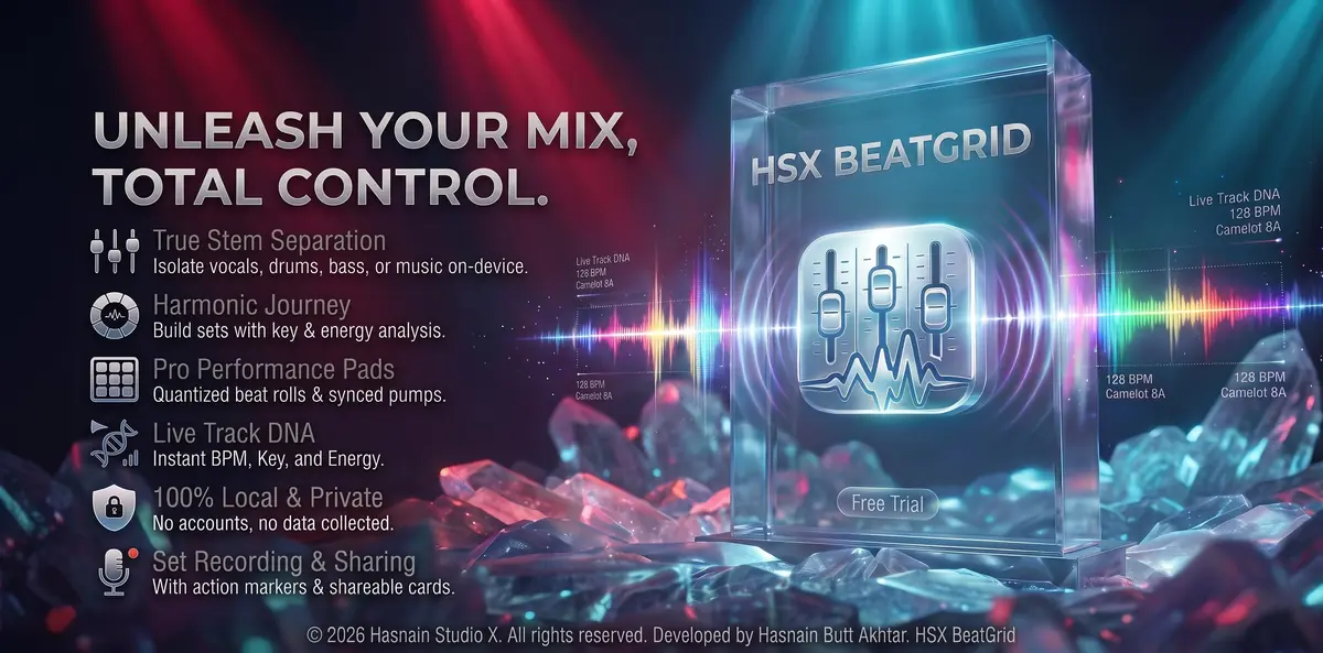 HSX BeatGrid running on Windows, screen 3 of 4
