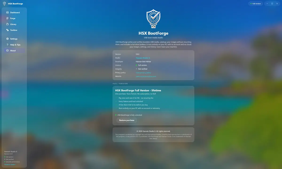 HSX BootForge running on Windows, screen 2 of 4