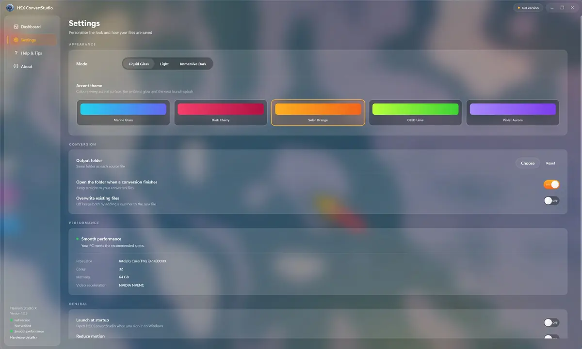 HSX ConvertStudio running on Windows, screen 1 of 4