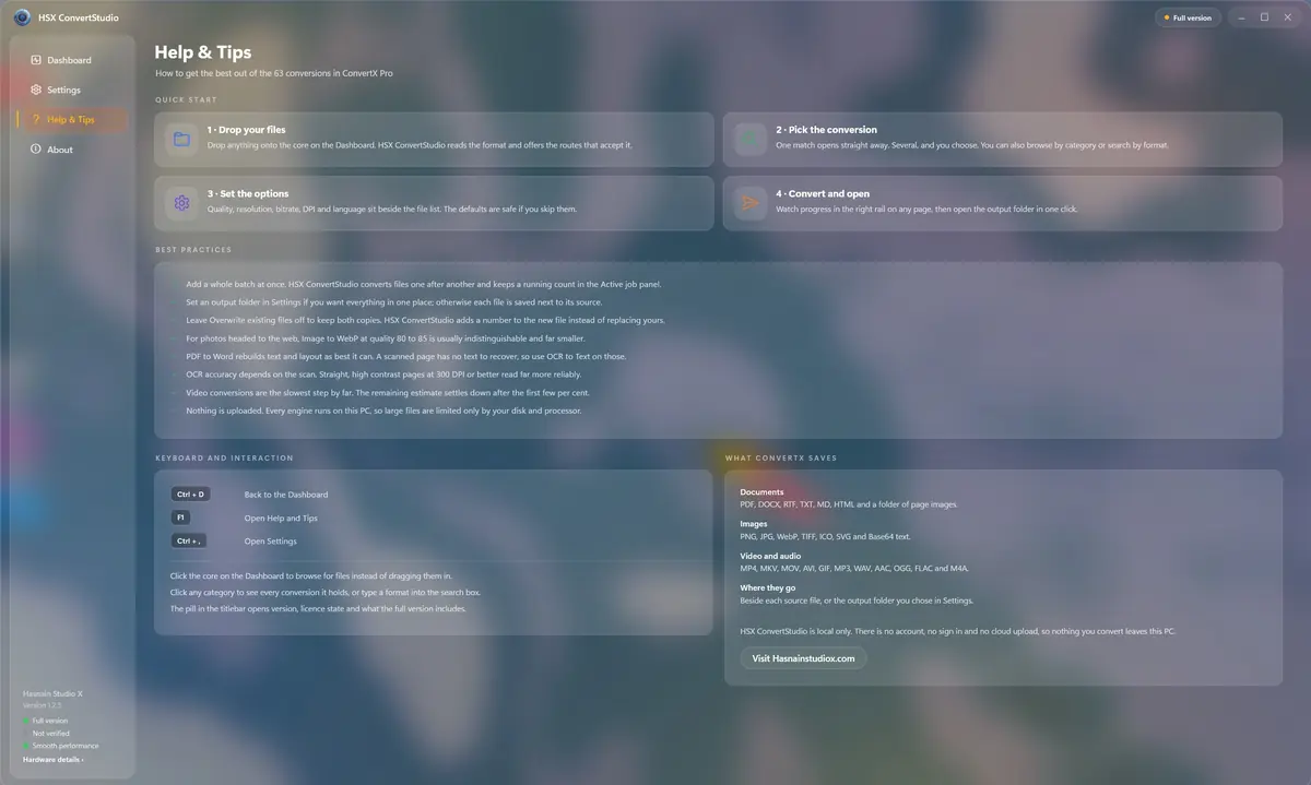 HSX ConvertStudio running on Windows, screen 2 of 4