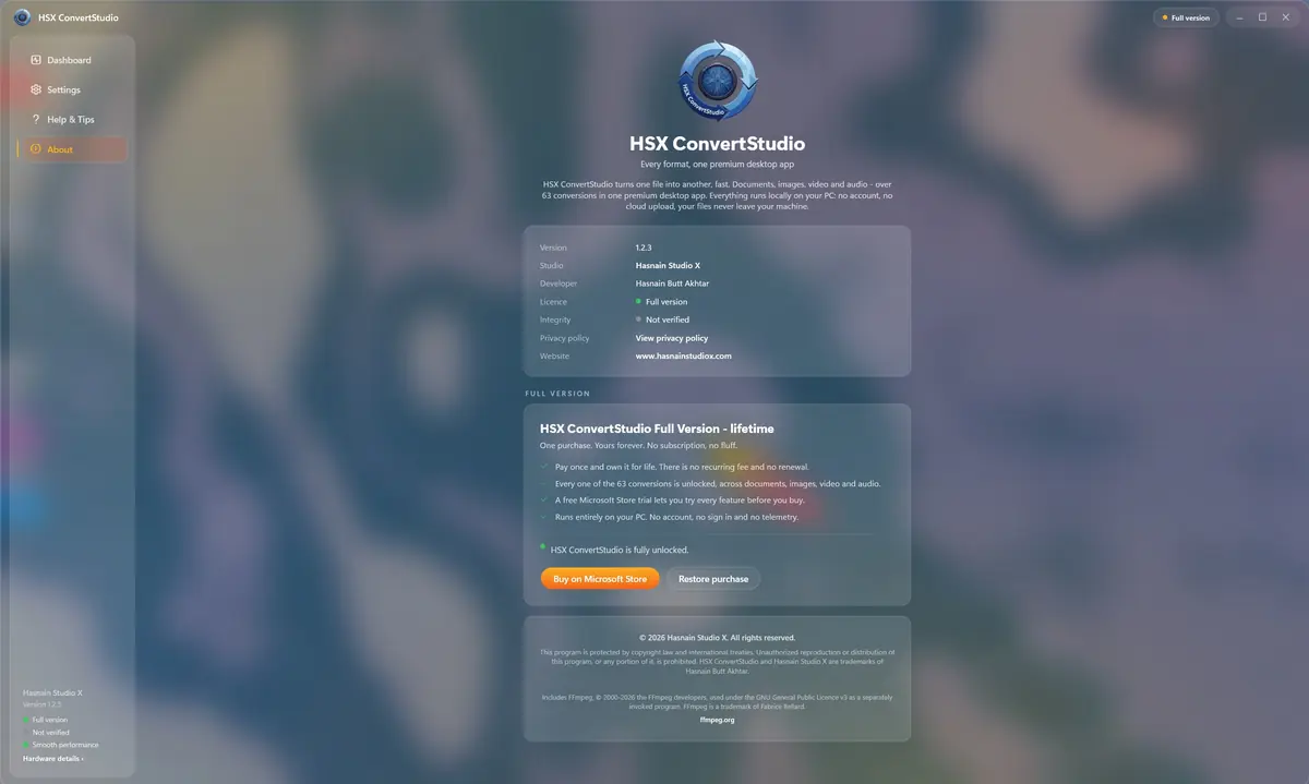 HSX ConvertStudio running on Windows, screen 3 of 4
