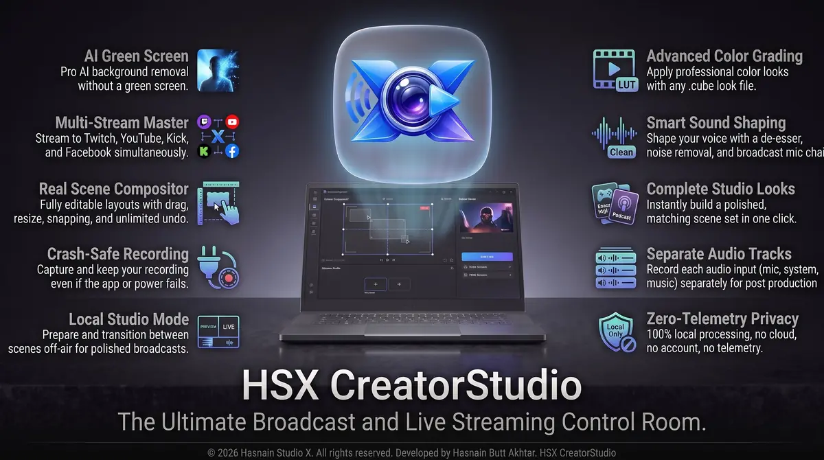 HSX CreatorStudio running on Windows, screen 2 of 4