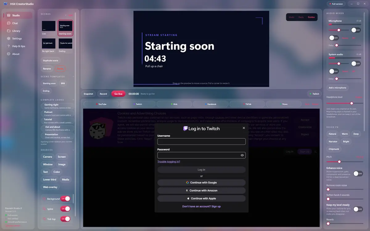 HSX CreatorStudio running on Windows, screen 3 of 4