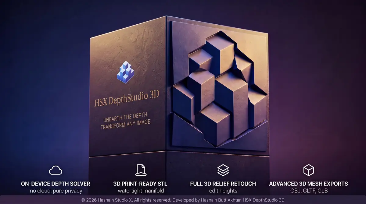 HSX DepthStudio 3D running on Windows, screen 3 of 4