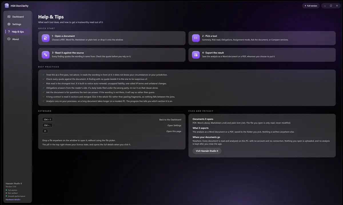 HSX DocClarity running on Windows, screen 2 of 4