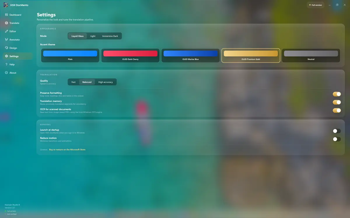 HSX DocMento running on Windows, screen 1 of 4