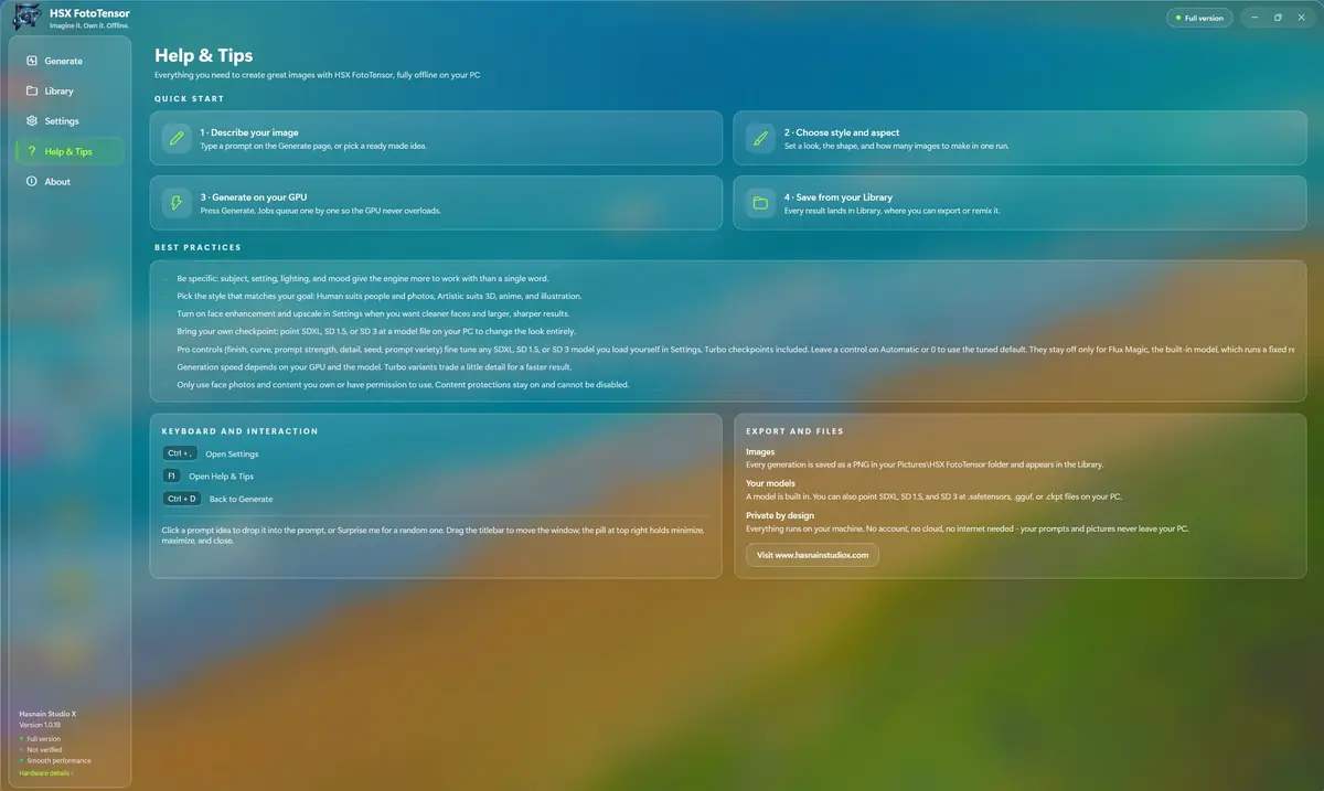 HSX FotoTensor running on Windows, screen 3 of 4
