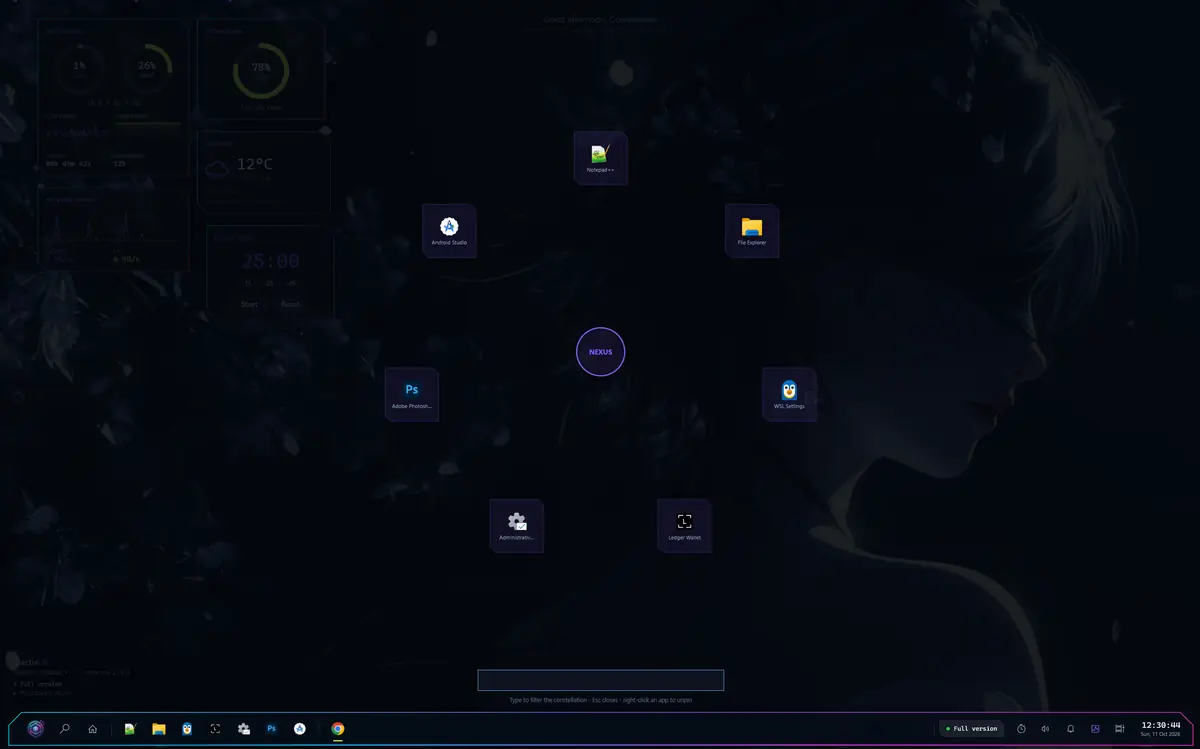 HSX GlactisOS running on Windows, screen 3 of 4