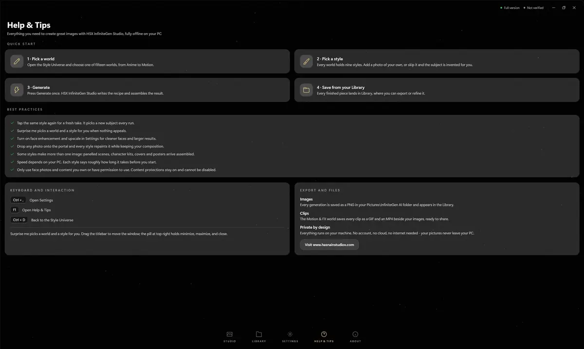 HSX InfiniteGen Studio running on Windows, screen 2 of 4