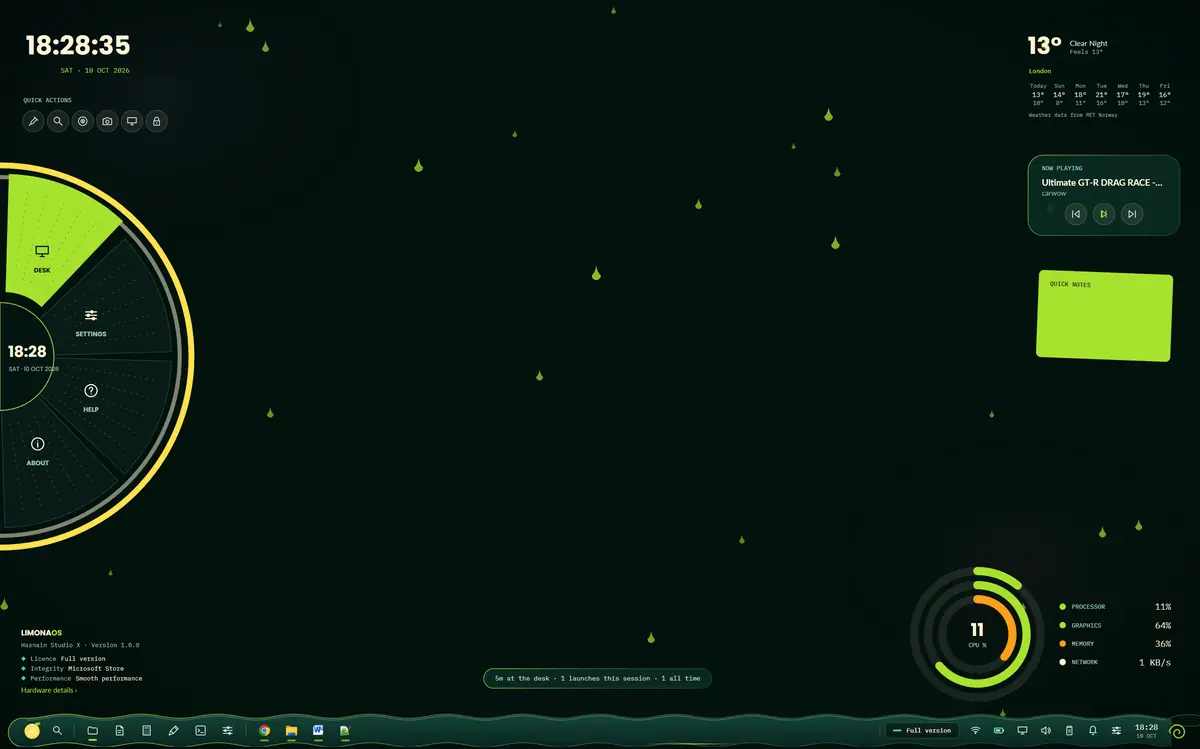 HSX LimonaOS running on Windows, screen 3 of 4