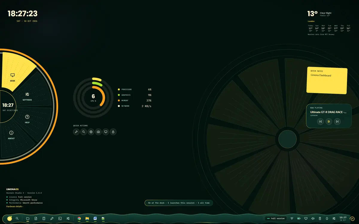HSX LimonaOS running on Windows, screen 4 of 4