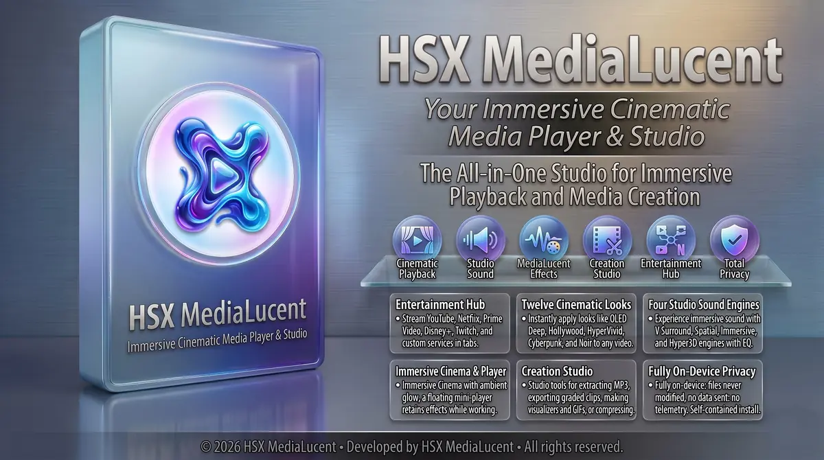 HSX MediaLucent running on Windows, screen 2 of 4