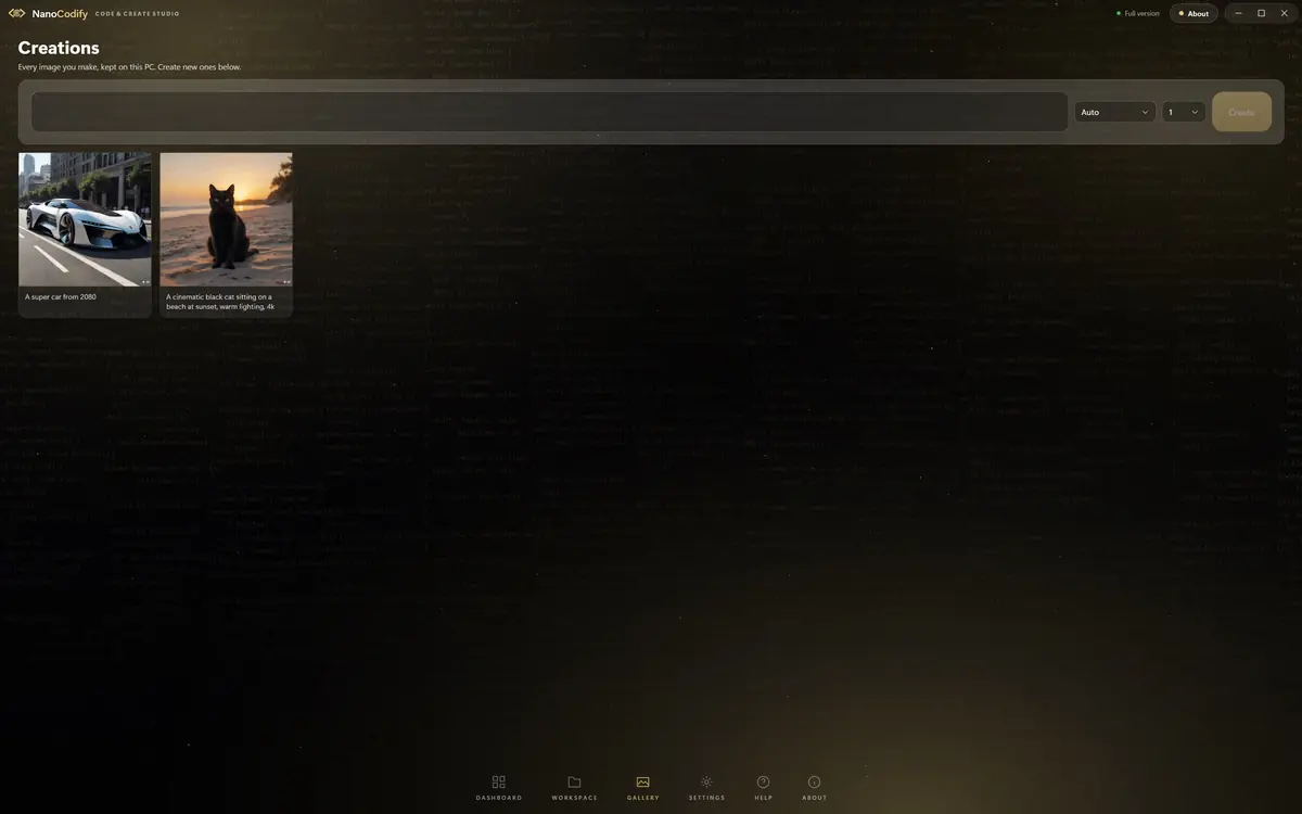 HSX NanoCodify running on Windows, screen 1 of 4