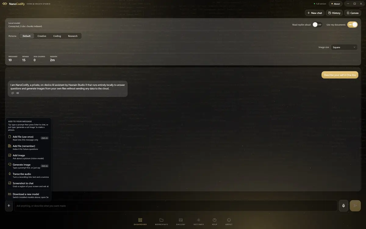HSX NanoCodify running on Windows, screen 2 of 4