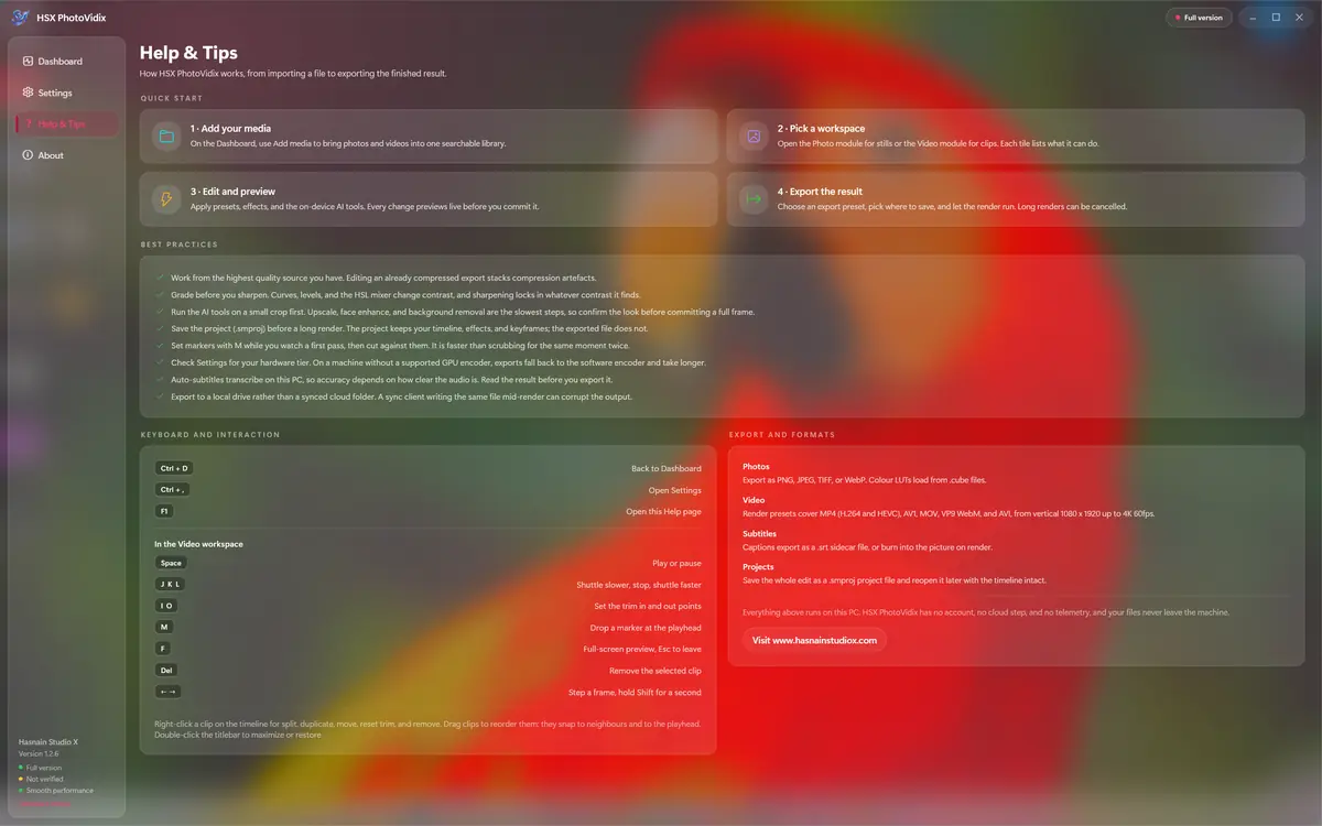 HSX PhotoVidix running on Windows, screen 3 of 4