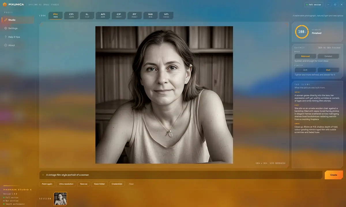 HSX PixUnica running on Windows, screen 3 of 4
