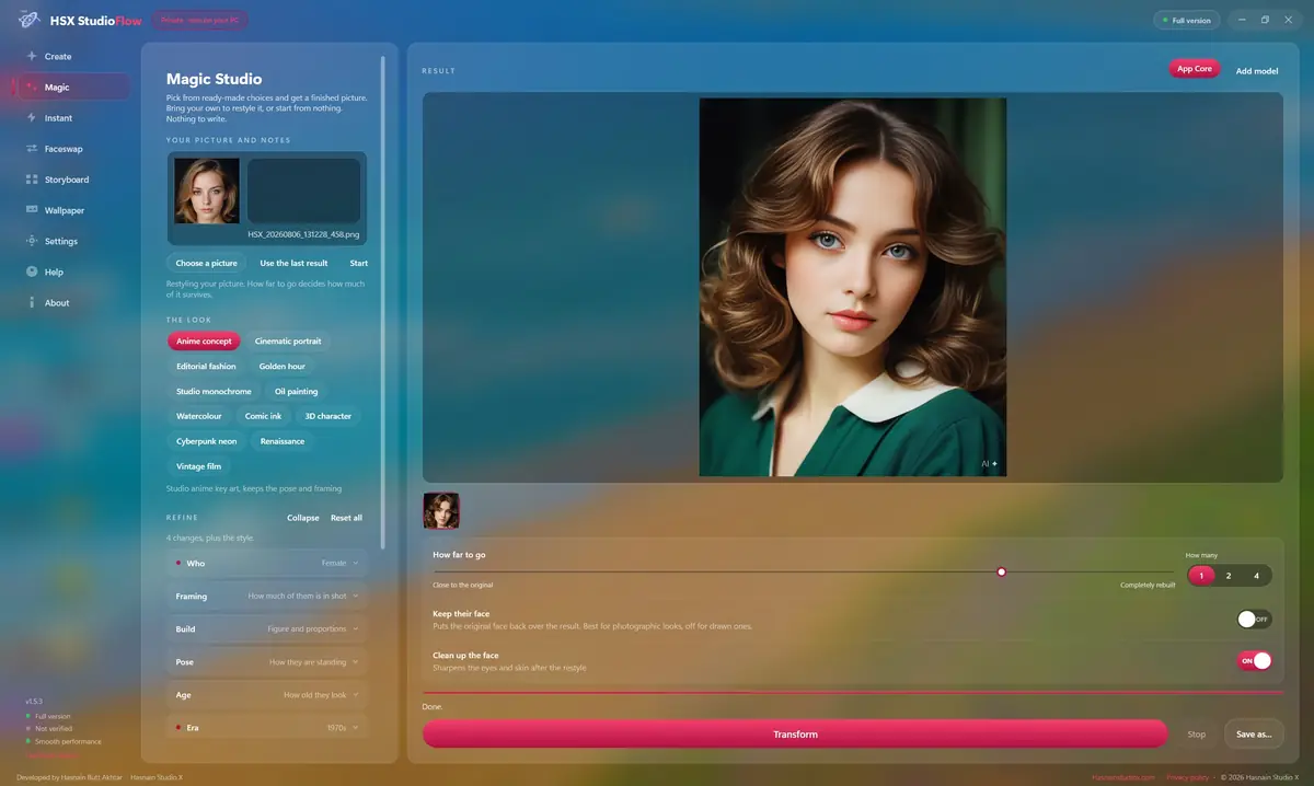 HSX StudioFlow running on Windows, screen 4 of 4