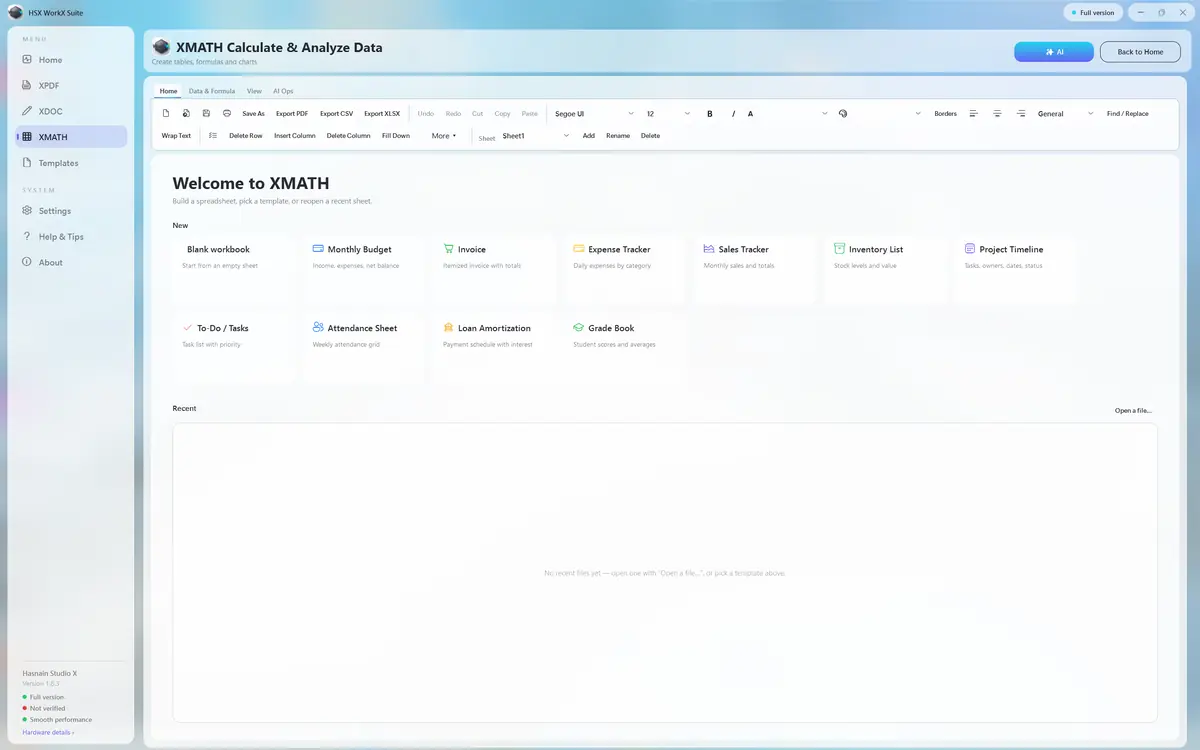 HSX WorkX Suite running on Windows, screen 3 of 4