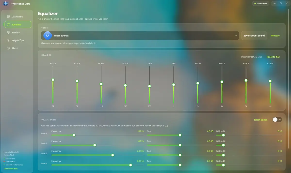 Hypersonus Ultra running on Windows, screen 4 of 4