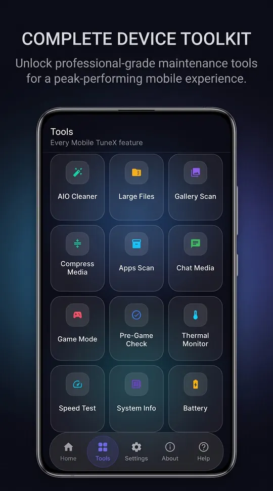 Mobile TuneX running on Android, screen 2 of 6