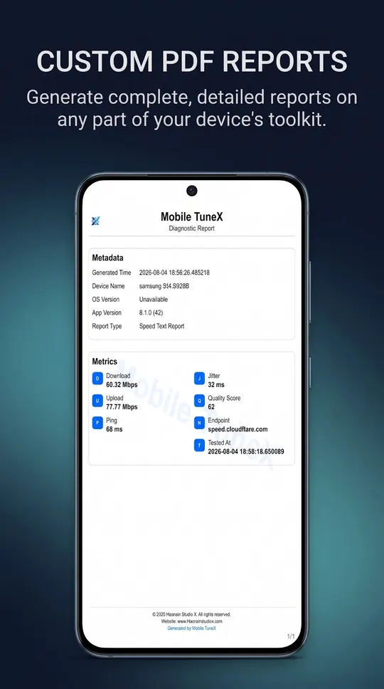 Mobile TuneX running on Android, screen 6 of 6