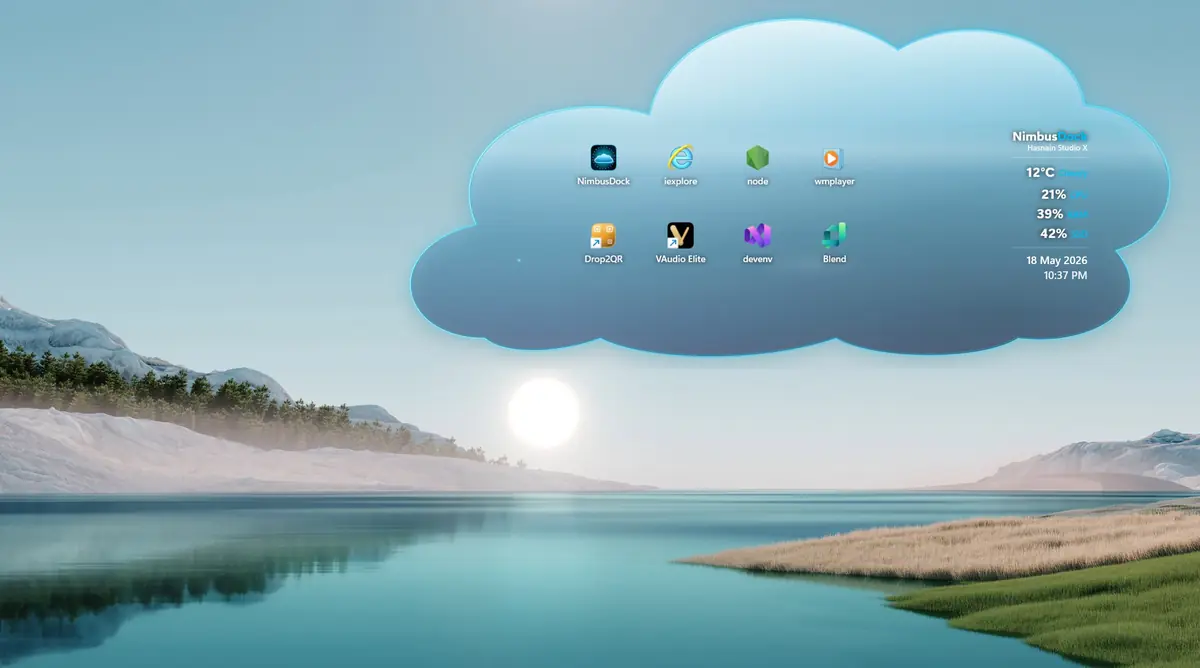 NimbusDock running on Windows, screen 3 of 4