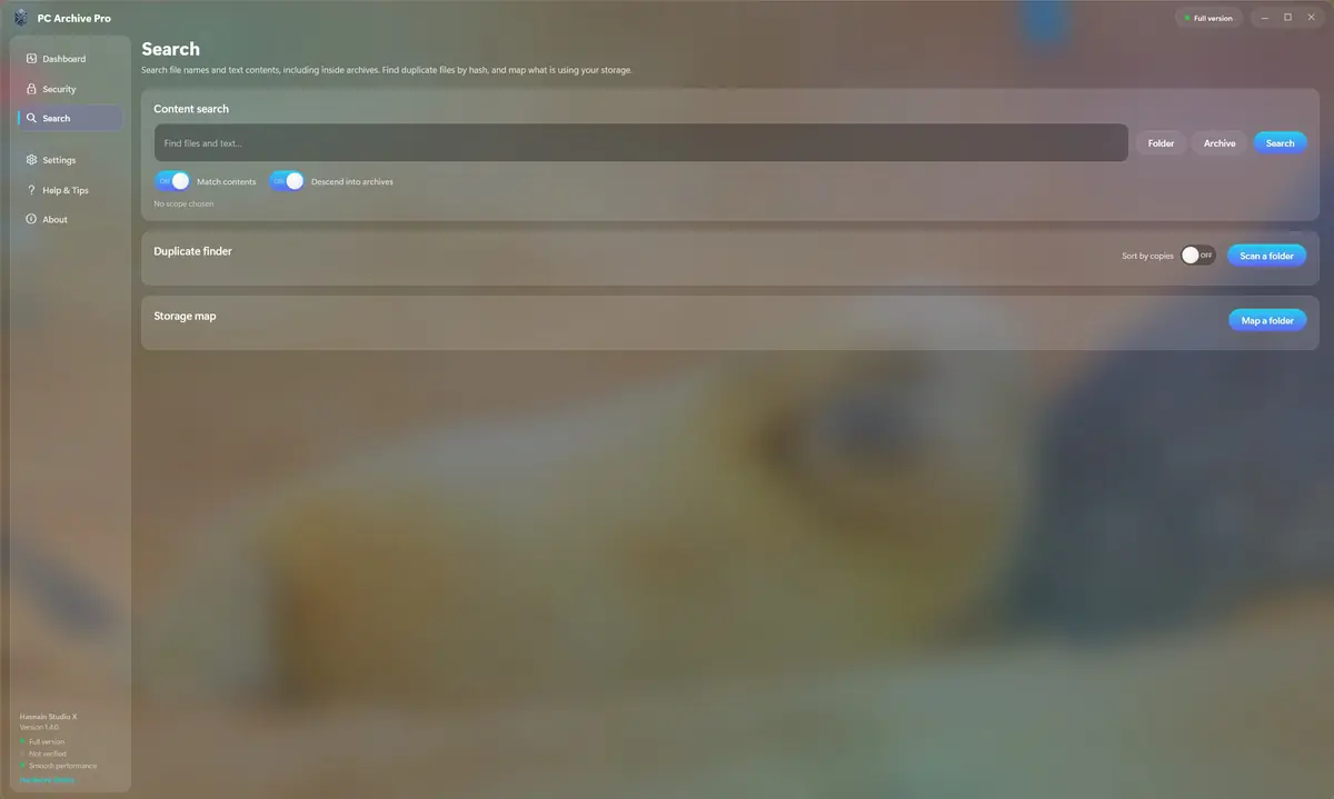 PC Archive Pro running on Windows, screen 4 of 4