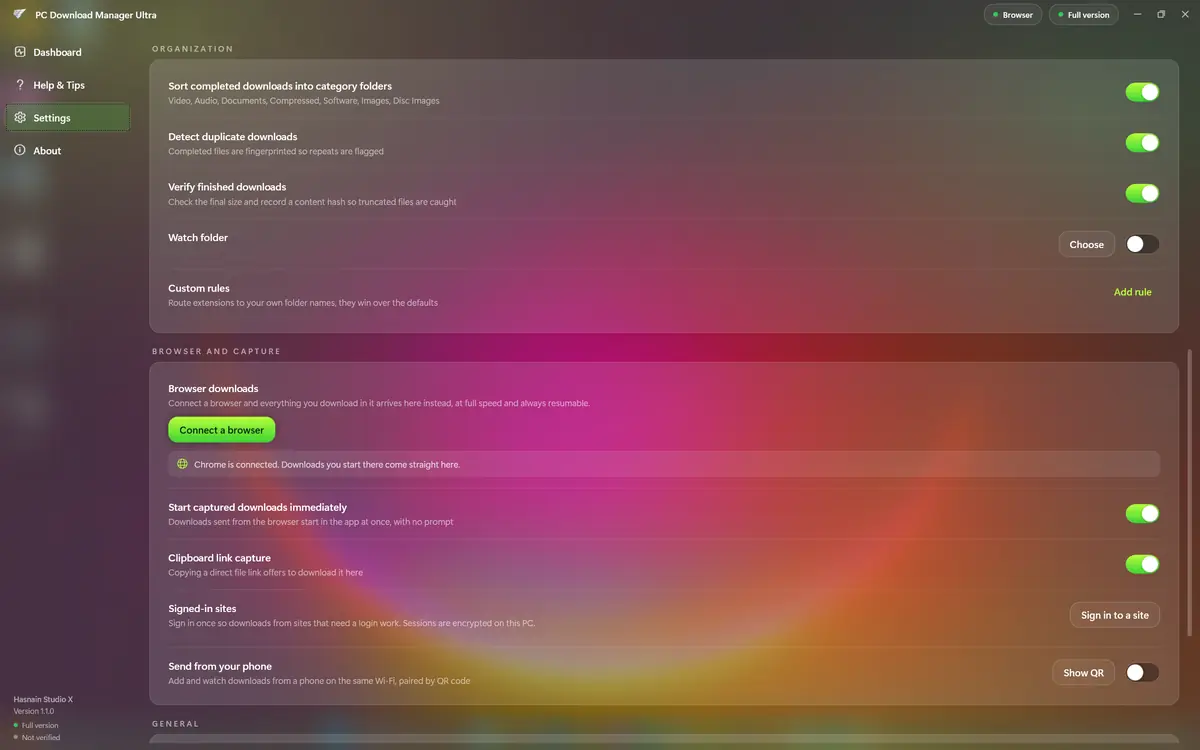PC Download Manager Ultra running on Windows, screen 1 of 4