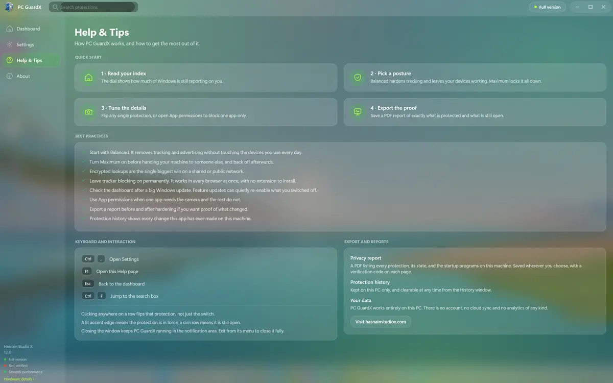 PC GuardX running on Windows, screen 4 of 4