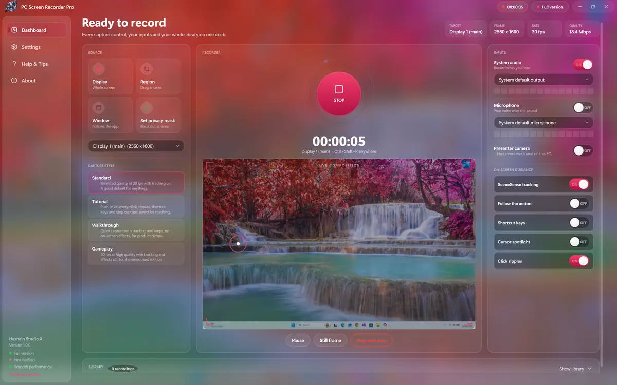 PC Screen Recorder Pro running on Windows, screen 4 of 4