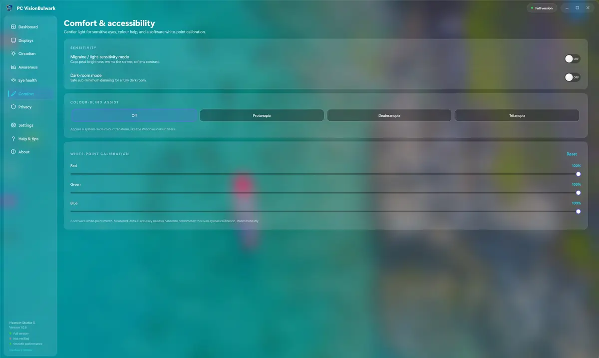 PC VisionBulwark running on Windows, screen 4 of 4