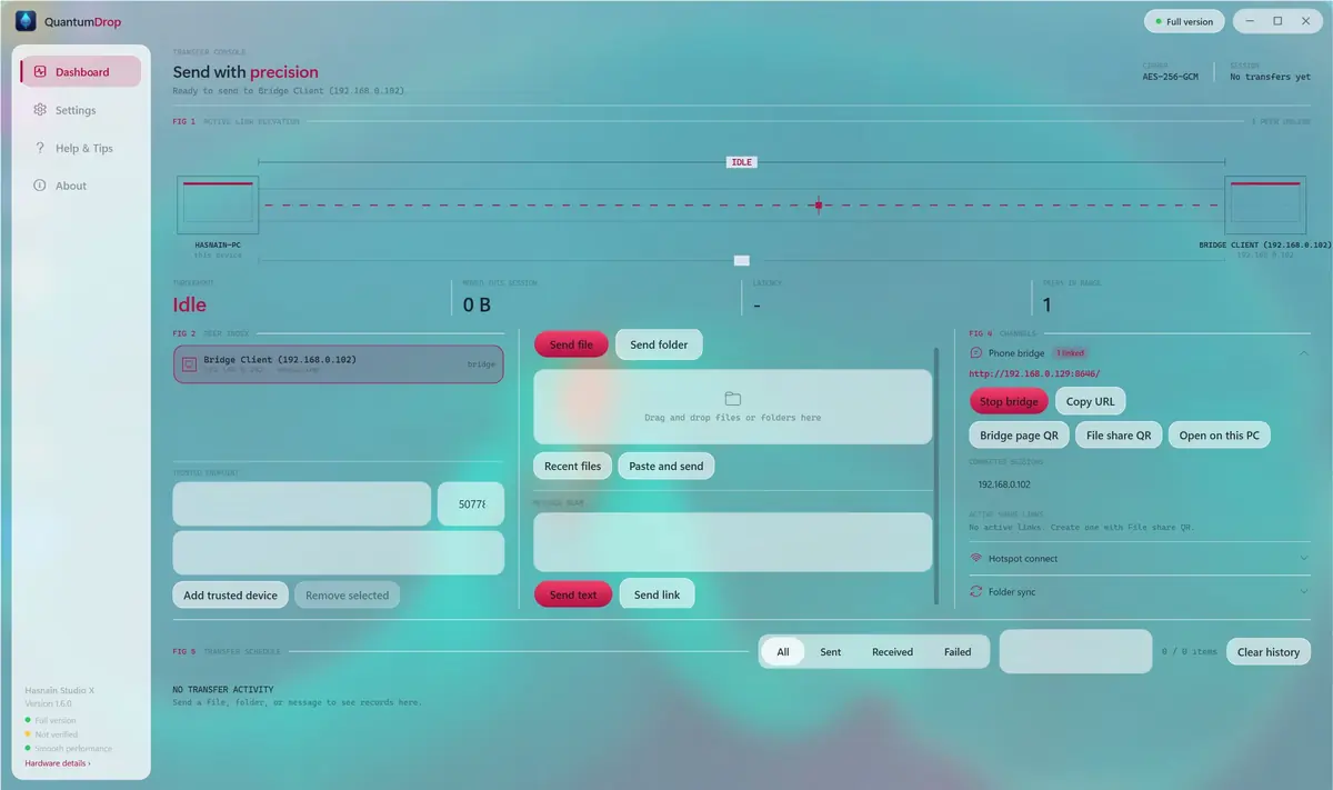 QuantumDrop running on Windows, screen 4 of 4