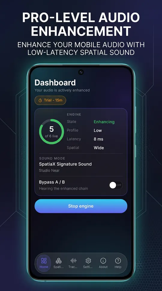 SpatiaX Ultra Mobile running on Android, screen 1 of 6