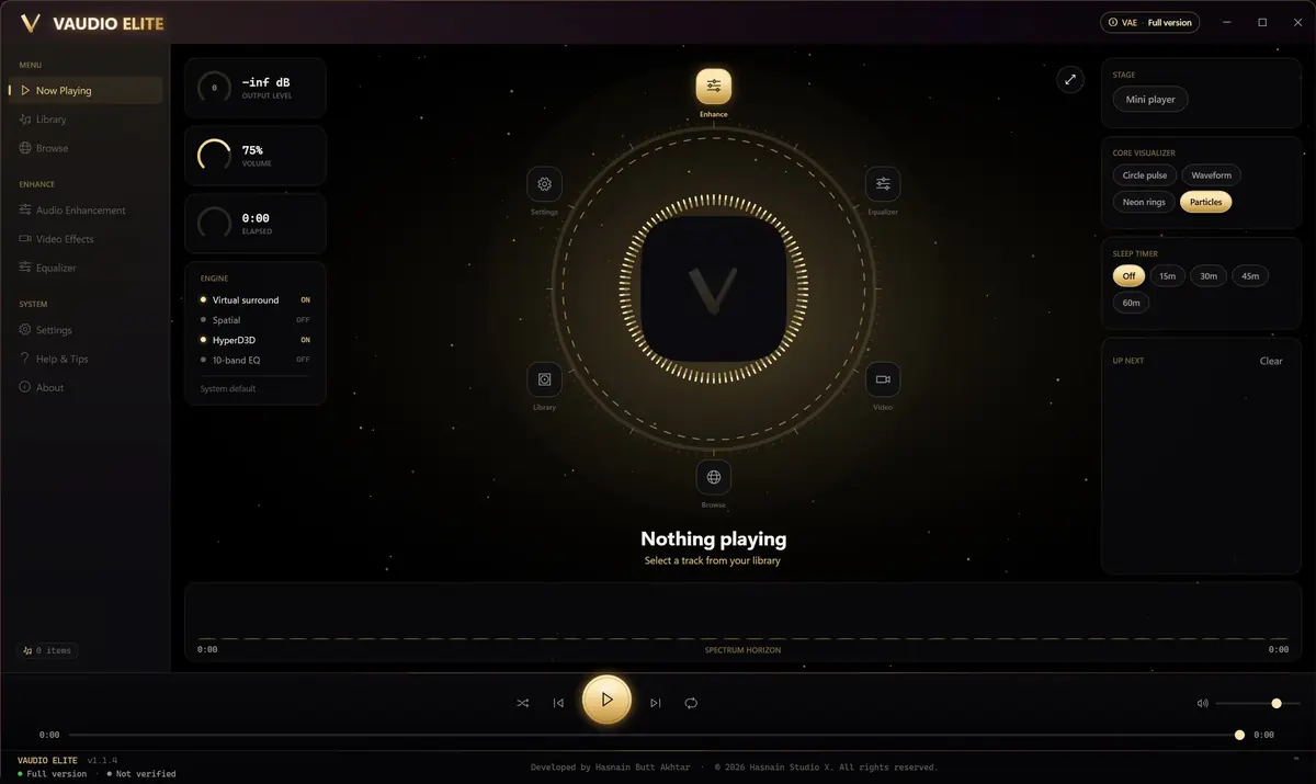 VAudio Elite running on Windows, screen 1 of 4