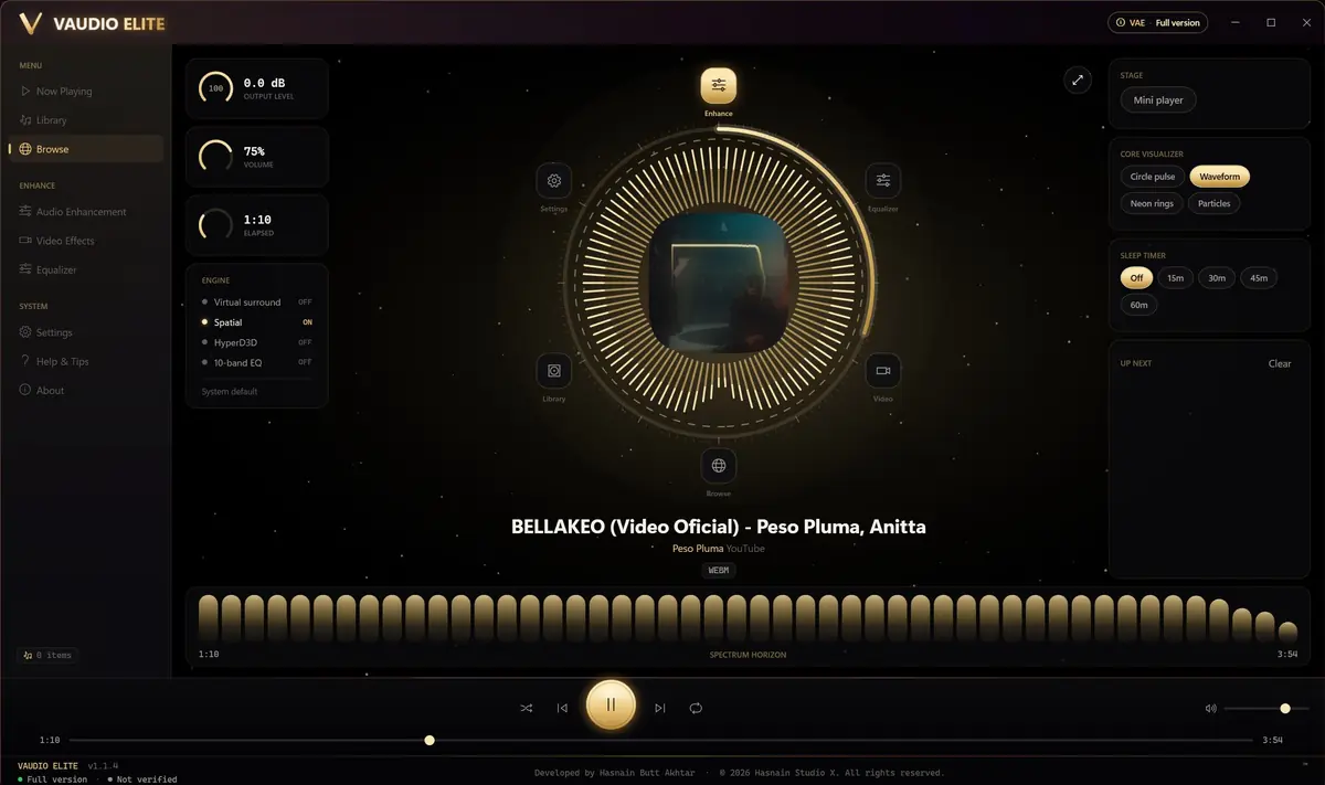 VAudio Elite running on Windows, screen 2 of 4