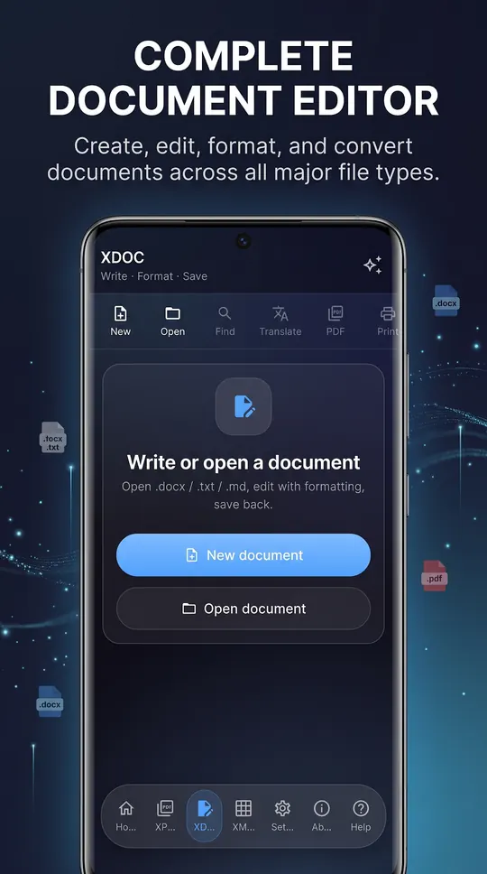 WorkX Suite running on Android, screen 4 of 6